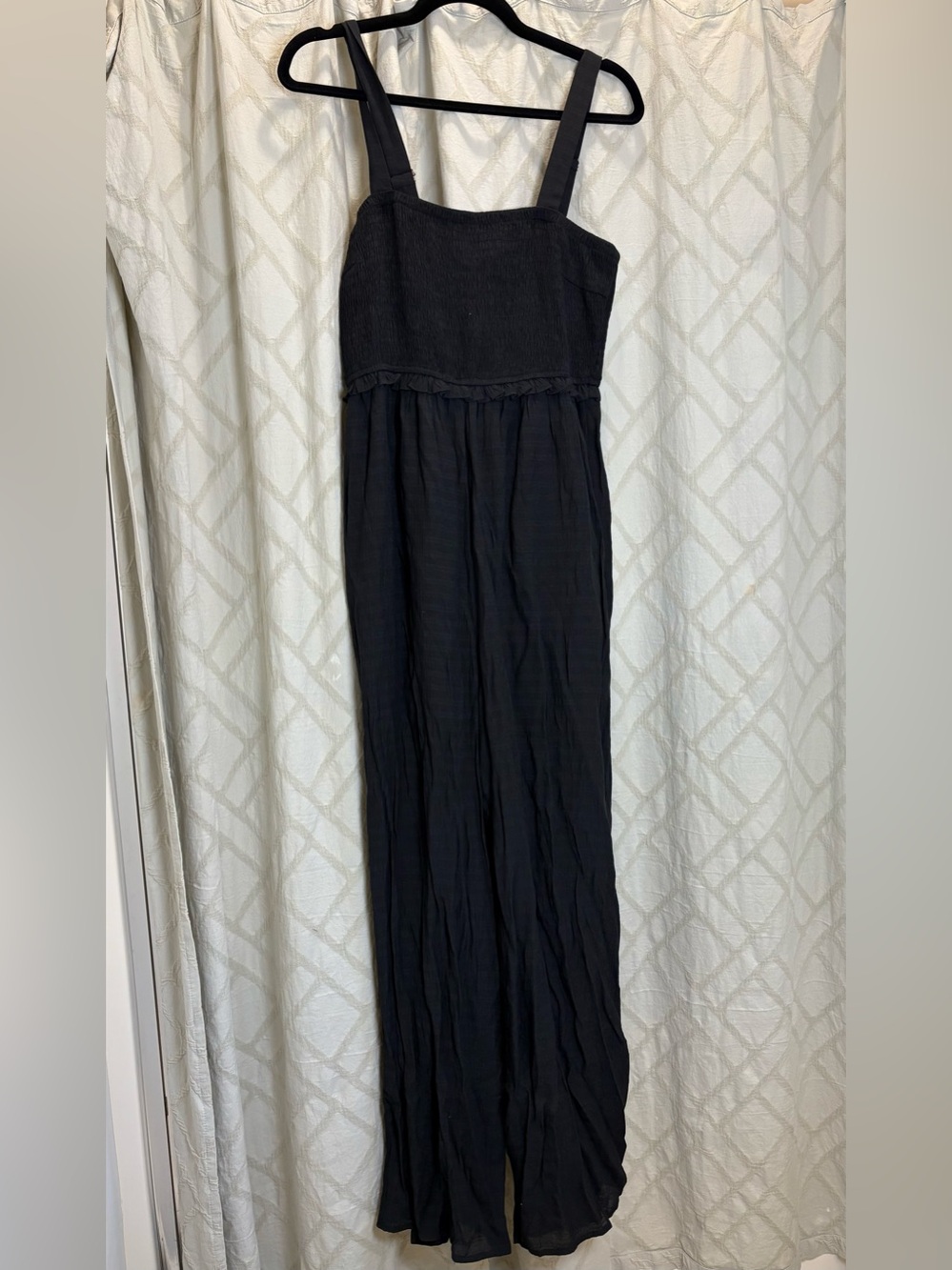 NWT Hem & Thread Smocked Black Jumpsuit